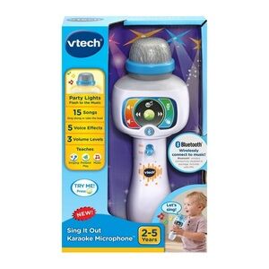 New Vtech Sing It Out Karaoke Microphone Bluetooth Flashing Lights